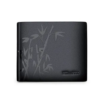 WilliamPOLO Cow Leather Wallet Men's Black
