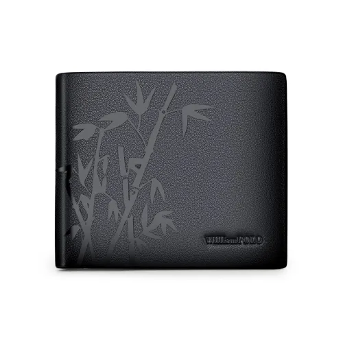 WilliamPOLO Cow Leather Wallet Men's Black