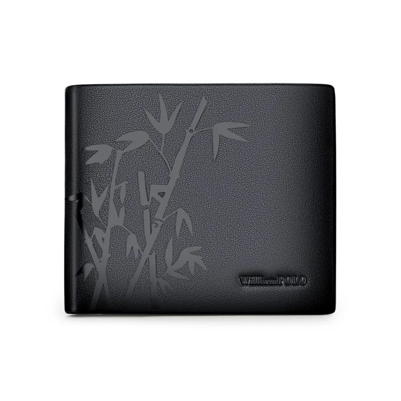 WilliamPOLO Cow Leather Wallet Men's Black-0