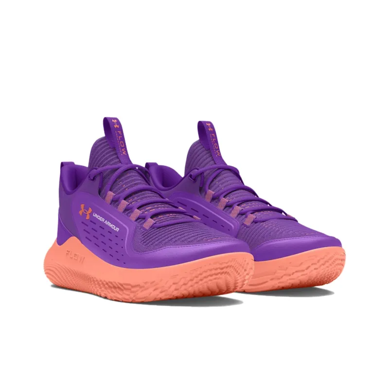 Under Armour Breakthru 5 LE Cushioning Wear-Resistant Low-Top Basketball Shoes Women's Purple-Orange-2