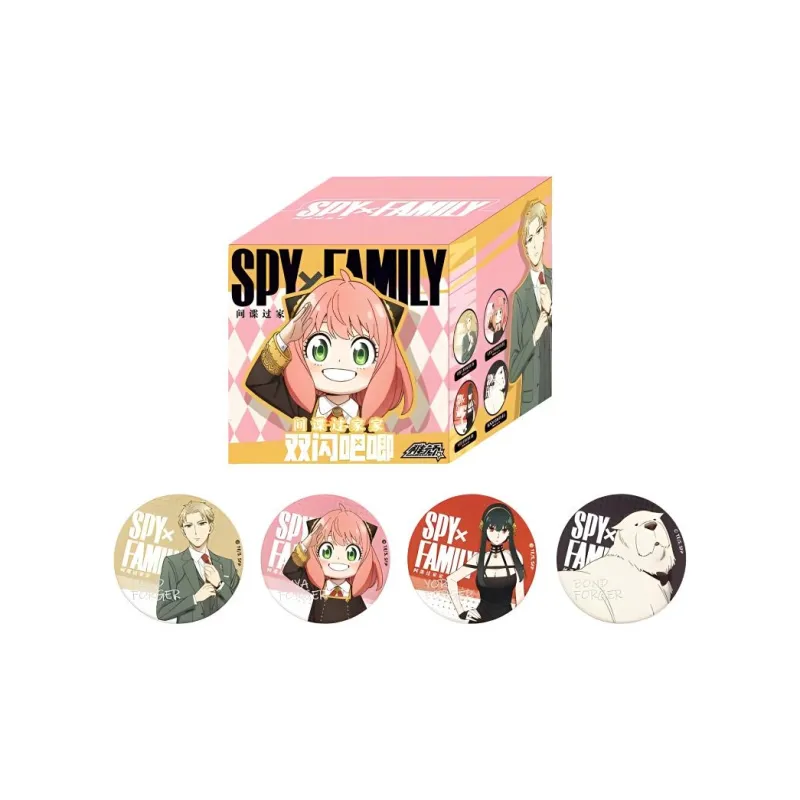 Wakame Anya Forger, Loid Forger, Yor Forger, Bond Forger Figure Print Collection Double Flash Badge Badges-8