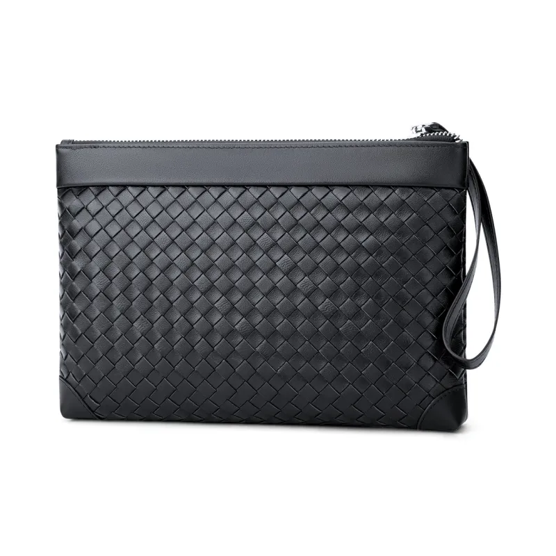 WilliamPOLO Cow Leather Clutch Men's Black-4
