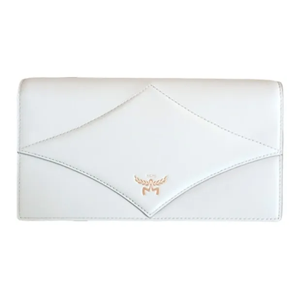 MCM Nappa Leather Small Square Bag Clutch Unisex Silver-0