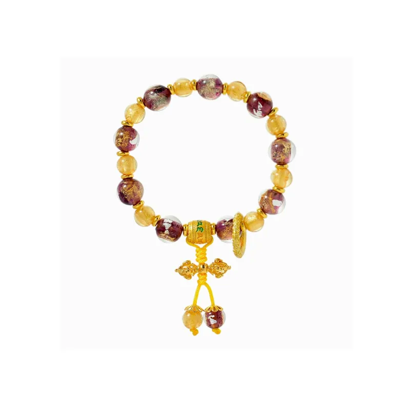 Mount Wutai Colored Glaze Beaded Bracelet #Good Luck Unisex-0