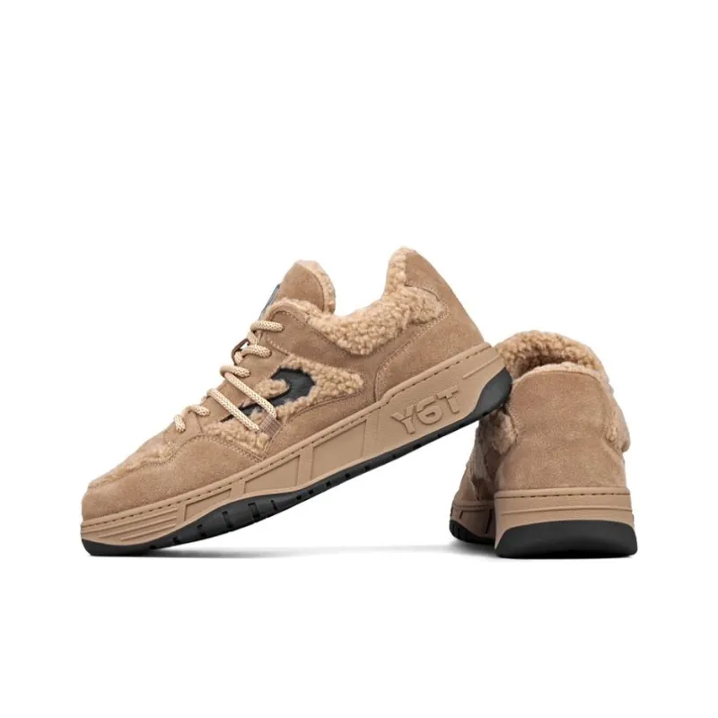 Y6T Warm Anti Slip And Wear Resistant Low Top Skateboard Shoes Women's Brown-1