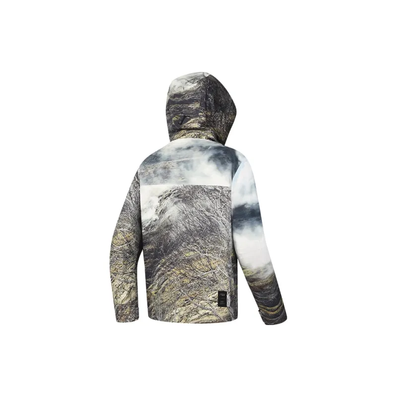FILA Hiking Outdoor Hiking Waterproof And Windproof To Keep Warm Windbreaker Jacket Men's All Over Print-2