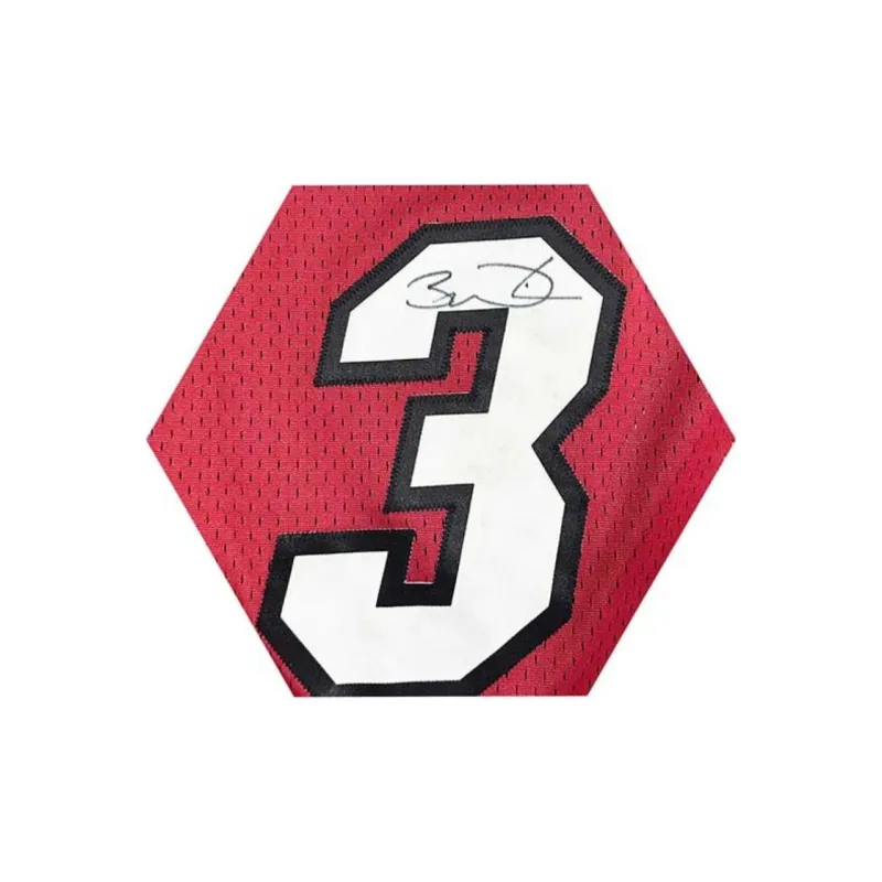 Yi Shot Miami Heat Team Jersey Included SA Certificate, Framed And Treasured Red Black Unisex-3
