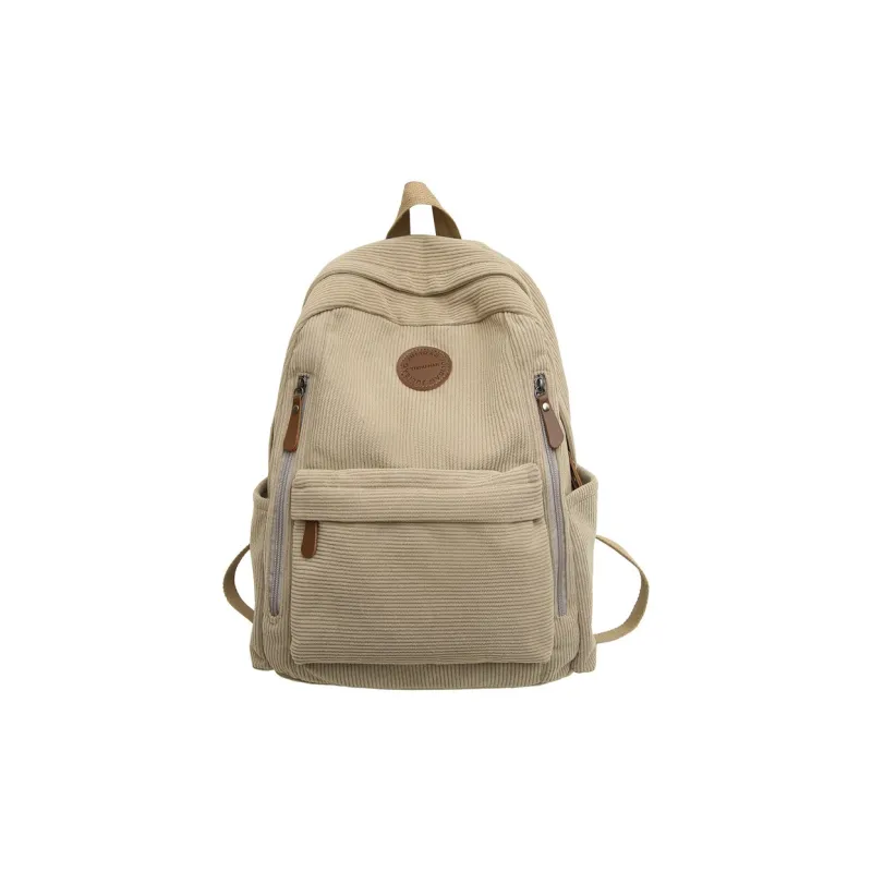 Barang Bear Corduroy Backpack Unisex White/Green/Khaki/Gray/Black-3