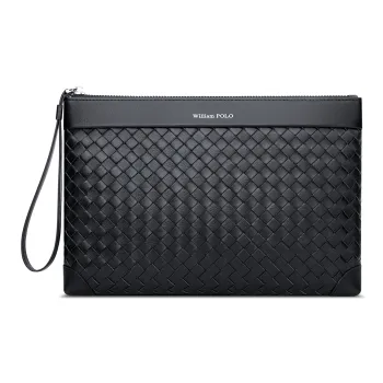 WilliamPOLO Cow Leather Clutch Men's Black