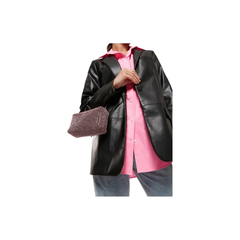 Alexander Wang Crystal Rhinestone With Leather Shoulder Bag Handbag Regular Women's Pink-4