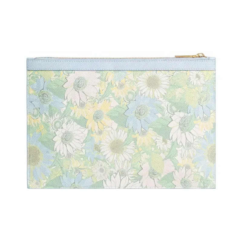 THOM BROWNE· Eggstone Grain Leather Clutch Men's Light Blue-3