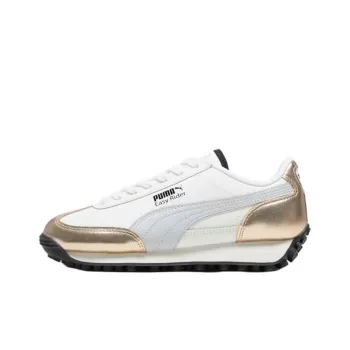 PUMA Easy Rider Anti Slip Wear Resistant Low Top Kids Lifestyle Shoes White Gold Teenagers