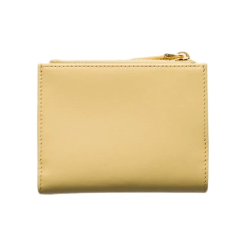 PRADA Leather Wallet Women's Vanilla Yellow-1