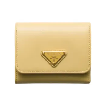 PRADA Leather Wallet Women's Vanilla