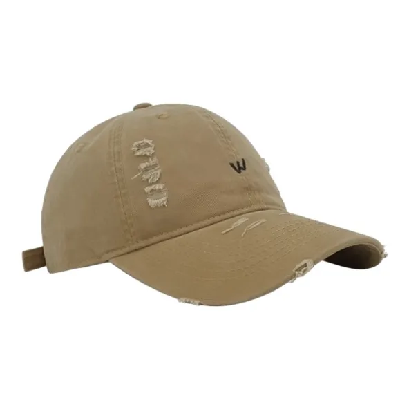 FREE RABBITⅡ Korean Style Washable Distressed Ripped Baseball Caps Unisex-9