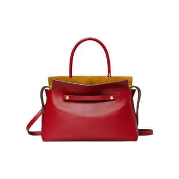 TORY BURCH MERCER Leather Shoulder Bag Crossbody Bag Handbag Women's Red