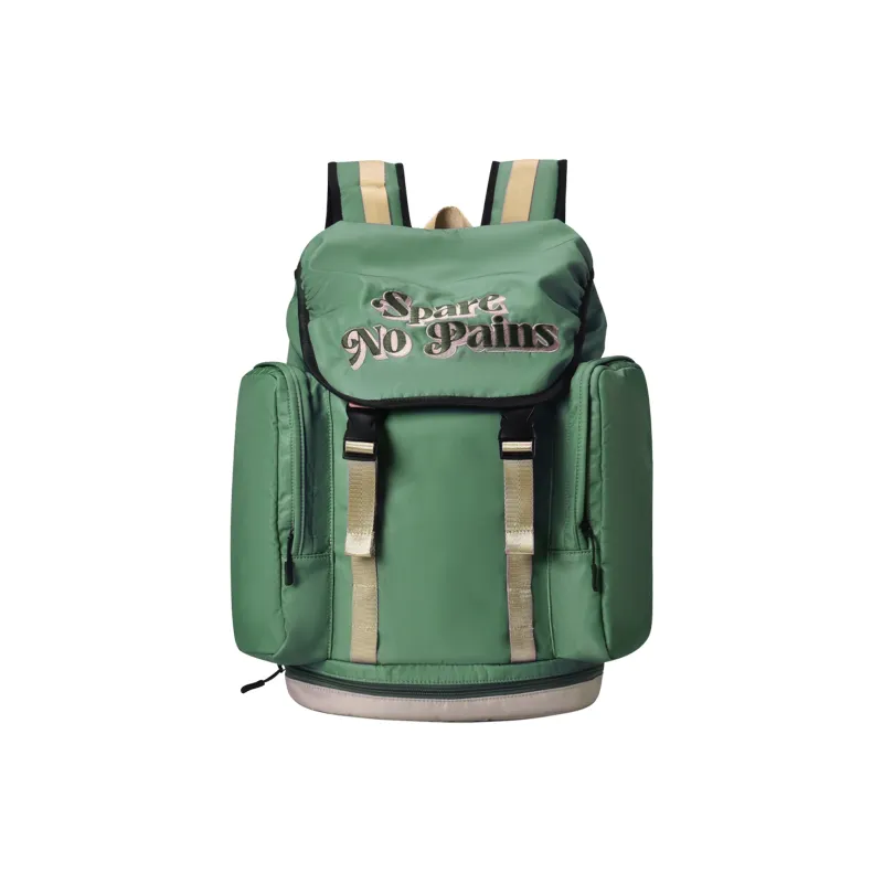 Spare No Pains. Polyester Students Backpack White Gold Backpack Unisex White-5