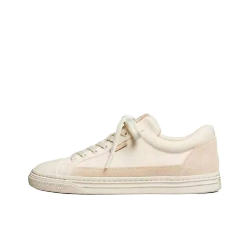 TORY BURCH Classic Court Low Top Stylish Skateboarding Shoes Women's Cream White-0
