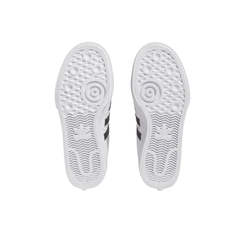 Adidas Originals Nizza Platform Anti-Slip Wear-Resistant Low-Top Kids' Skateboarding Shoes White Black Teenagers-4