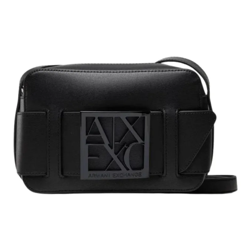 ARMANI EXCHANGEAE Polyurethane And Polyester Blend Camera Bags Shoulder Bag Crossbody Bag Women's Black-4