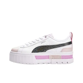 PUMA Mayze Anti Slip Wear Resistant Low Top Kids' Skateboarding Shoes White Teenagers