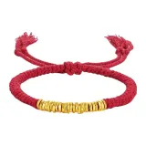 Twisted Gold Bracelet-Red String