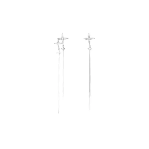 WEST ISLAND S925 Sterling Silver Synthetic Cubic Zirconia Drop Earrings Women's