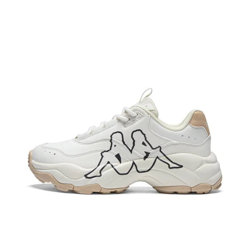 Kappa Anti-Slip And Wear-Resistant Height Increasing Low-Top Chunky Sneakers Unisex White-1
