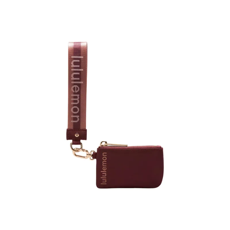 Lululemon Recycled Nylon Coin Purse Women's Garnet Red & Five Spice Charcoal With Light Pink-1