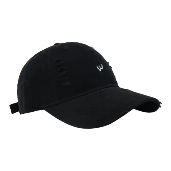 FREE RABBITⅡ Korean Style Washable Distressed Ripped Baseball Caps Unisex-1