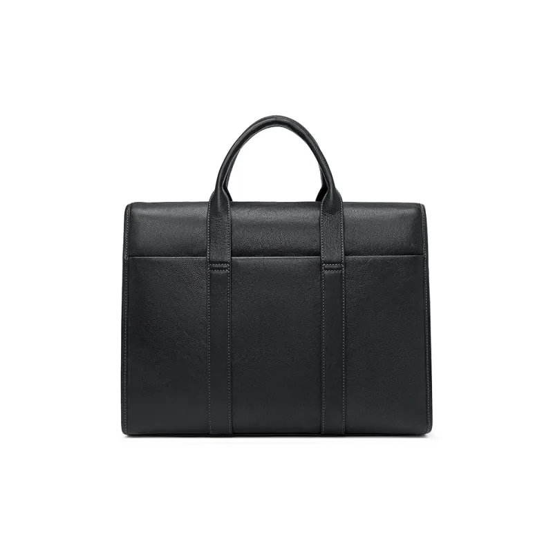 PIERRE CARDIN Top Grain Cow Leather Briefcase Regular Men's Black-3