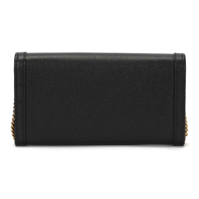 GUCCI Diana Leather Chain Wallet Shoulder Bag Crossbody Bag Women's Black-5