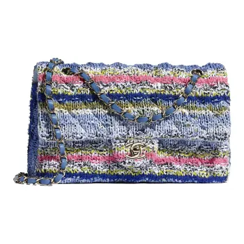 CHANEL Knitted Fabric Chain Bag Shoulder Bag Handbag Women's Multicolor