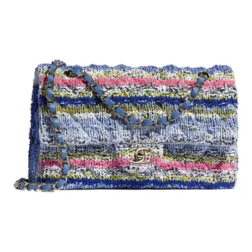 CHANEL Knitted Fabric Chain Bag Shoulder Bag Handbag Women's Multicolor