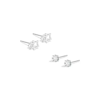 BLANK IN BLANK Sterling Silver Stud Earrings Women's Anniversary Bestie Girlfriend Birthday Women's