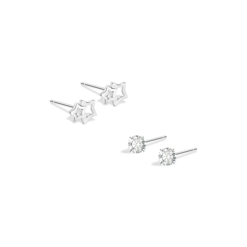 BLANK IN BLANK Sterling Silver Stud Earrings Women's Anniversary Bestie Girlfriend Birthday Women's-0