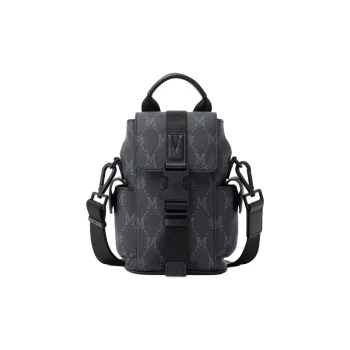 FION Mountain And Sea Journey Series Artificial Leather Backpack Men's Classic Black