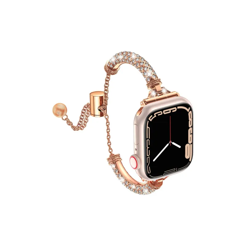 ZHENGGUANG Watch Band Apple Compatibility 38 45mm Rhinestone Embellished Material-2