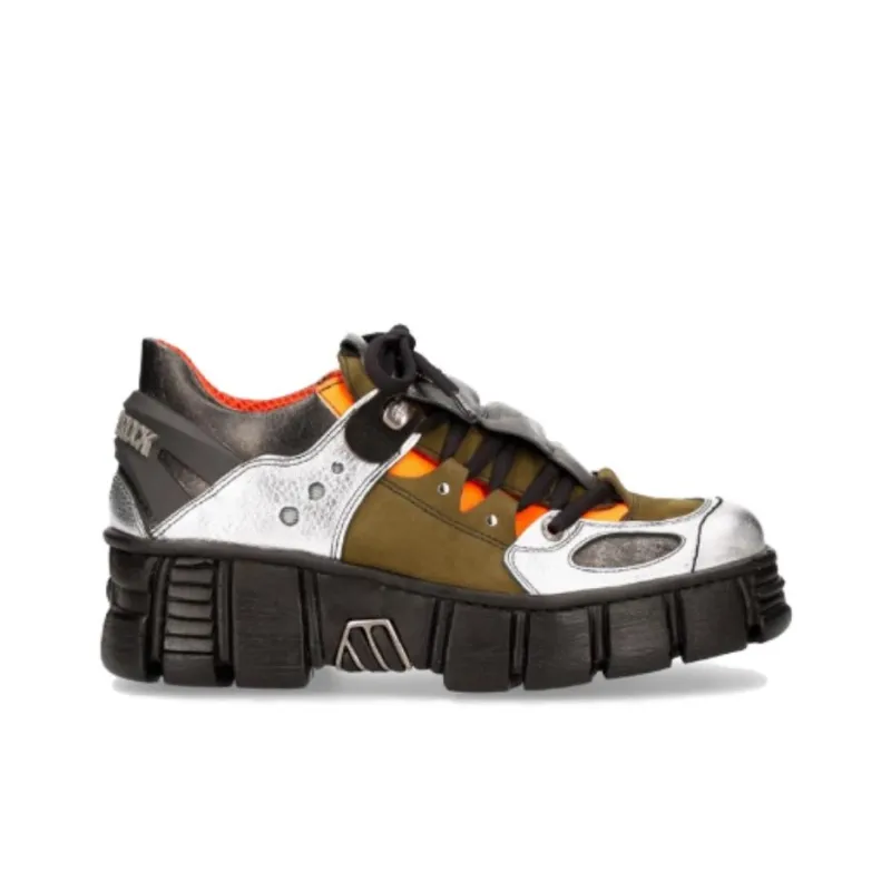NEW ROCK Low Top Casual Shoes Women's Silver Umber-1