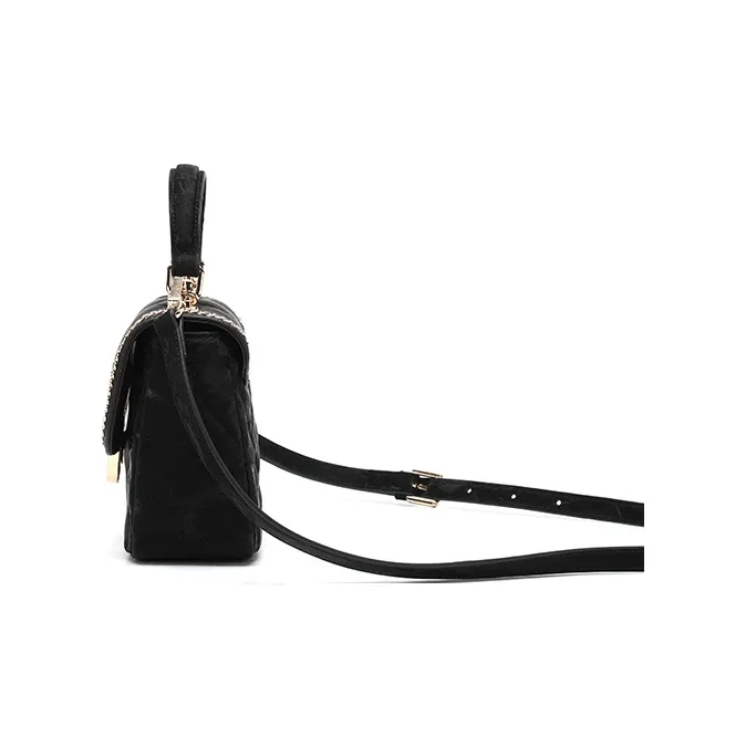 BETTINA VIVIAN PU Small Square Bag Shoulder Bag Crossbody Bag Handbag Regular Women's Black-5