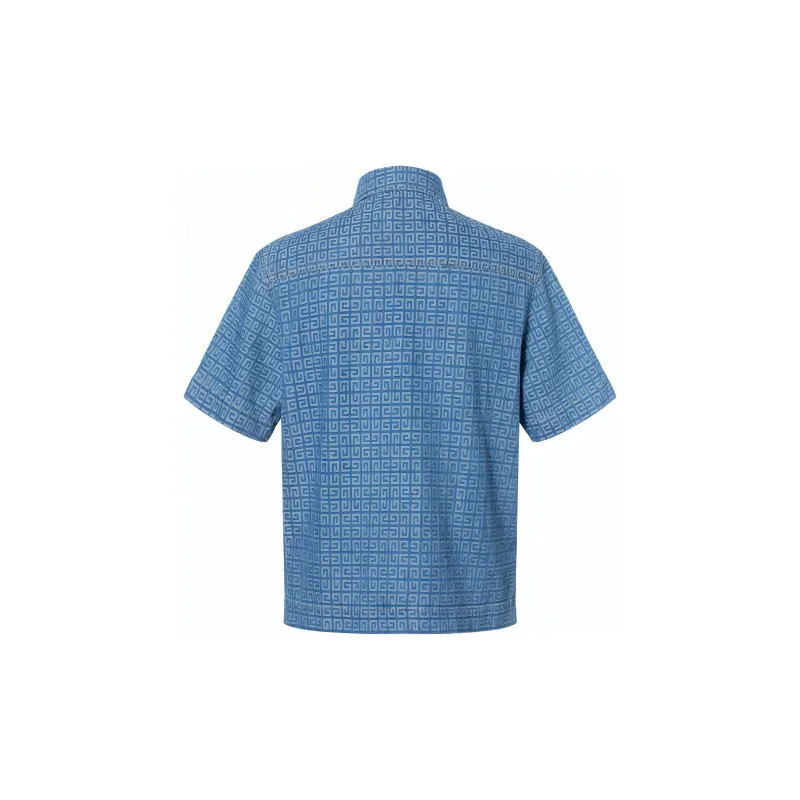 Givenchy Short Sleeve Boxy Fit Denim Shirt-1