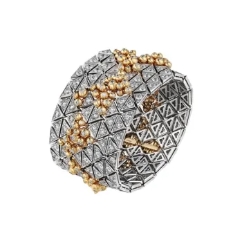CARTIER Gold White Gold Diamond Bangles Unisex Silver