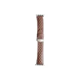 Apple Diamond Pattern Genuine Leather Folding Clasp ~ Coffee