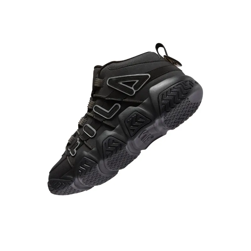 FILA FUSION Barricade Vintage Basketball Shoes Men Mid Top Fading Blue/Limestone-4