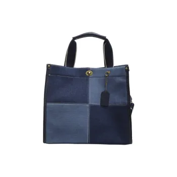 Yalu Denim Tote Bag Shopping Bag Handbag Regular Women's Black/White/Blue