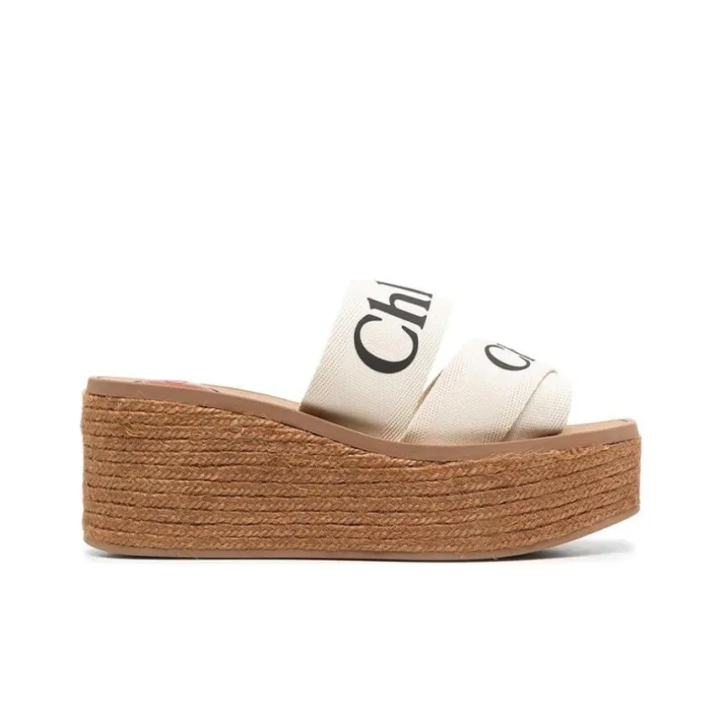 Chloe Rubber Sole Odor Resistant Slide Slippers Women's White-1