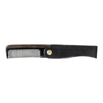 XIBI Horn Patchwork Green Sandalwood Comb Wooden Foldable