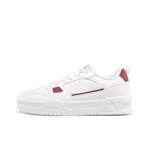 361° Anti Slip Wear Resistant Low Top Skateboard Shoes Women's White Red