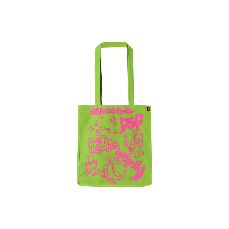 DANGEROUSPEOPLE Fabric Handbag, Shoulder Bag Regular Unisex Yellow/Green-4