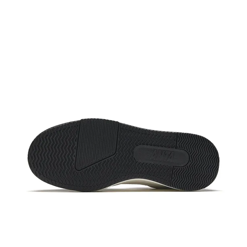 Anta C37 Series Anti Slip And Wear Resistant Lightweight Height Increasing Low Top Skateboard Shoes Women's White Black-4